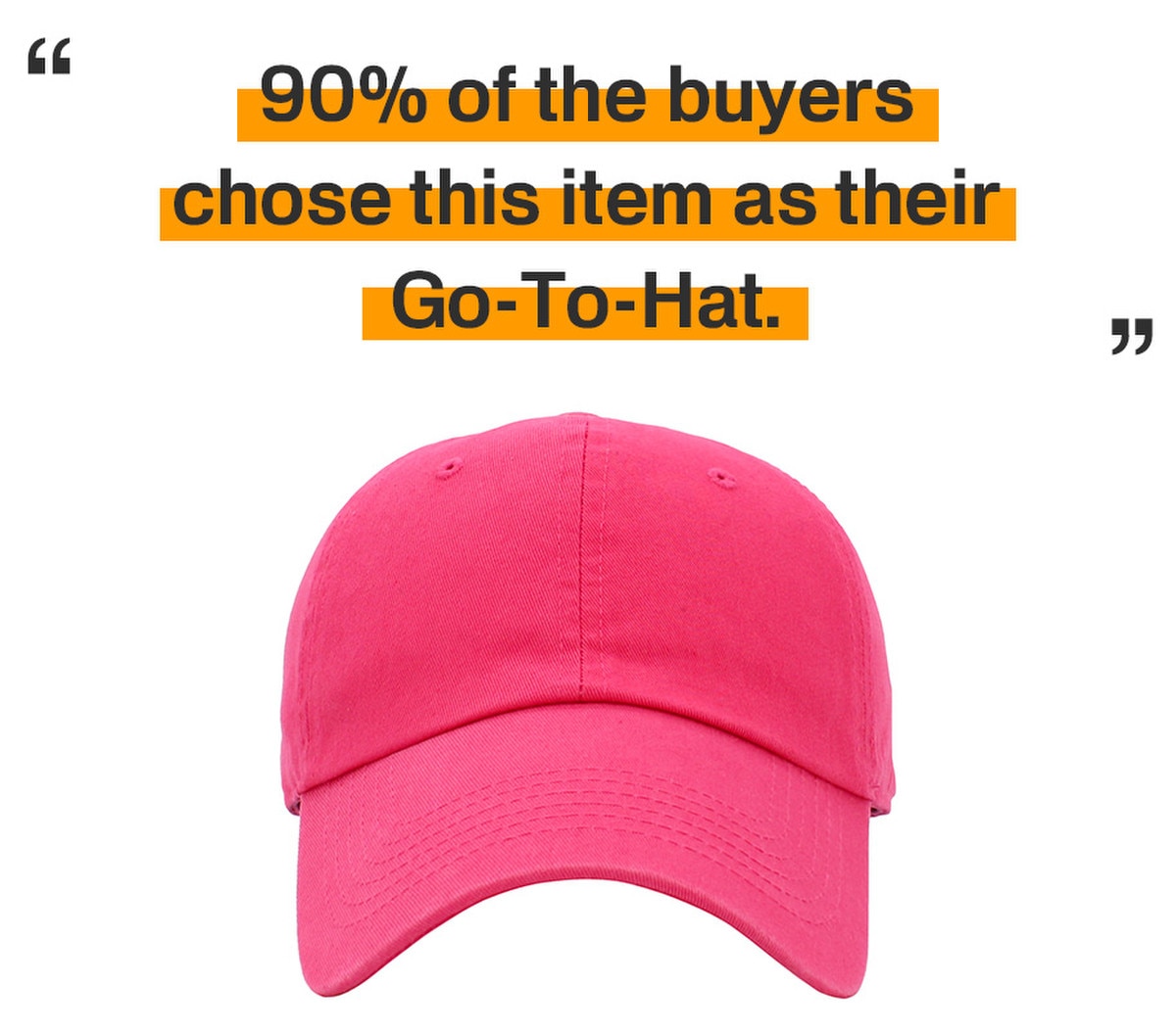 Hot Pink Low Profile Baseball Caps Front View